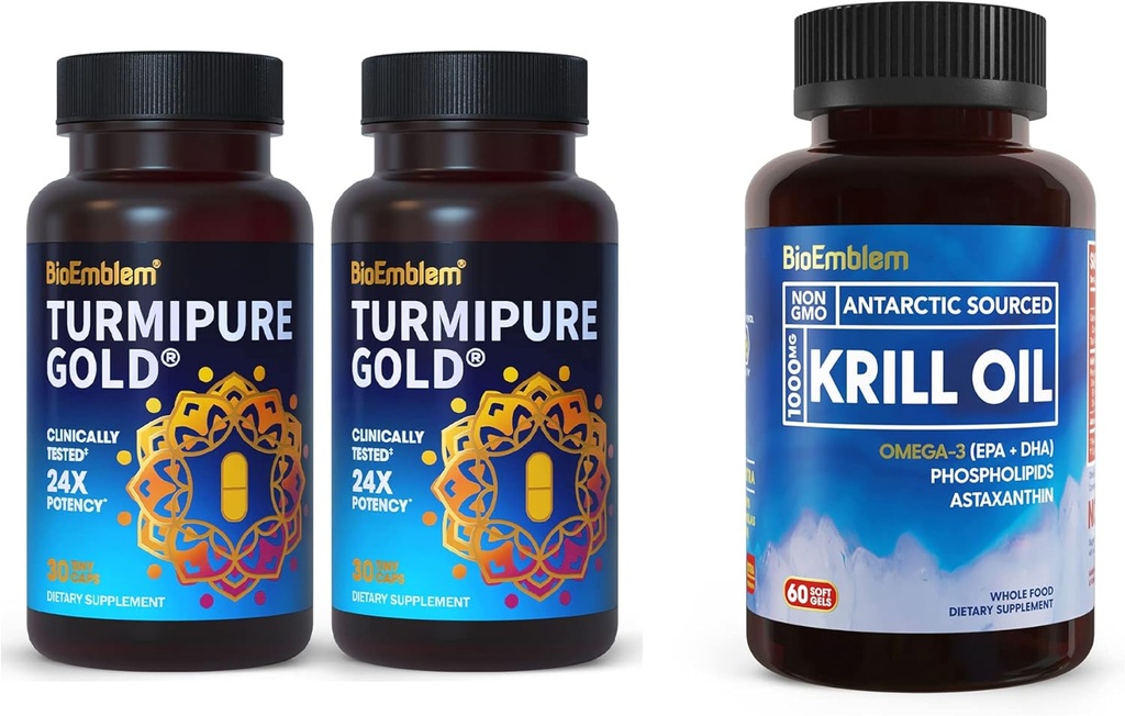 BioEmblem Turmeric Curcumin kliiniliselt uuritud TurmiPure Antarktika krillõli lisandiga
