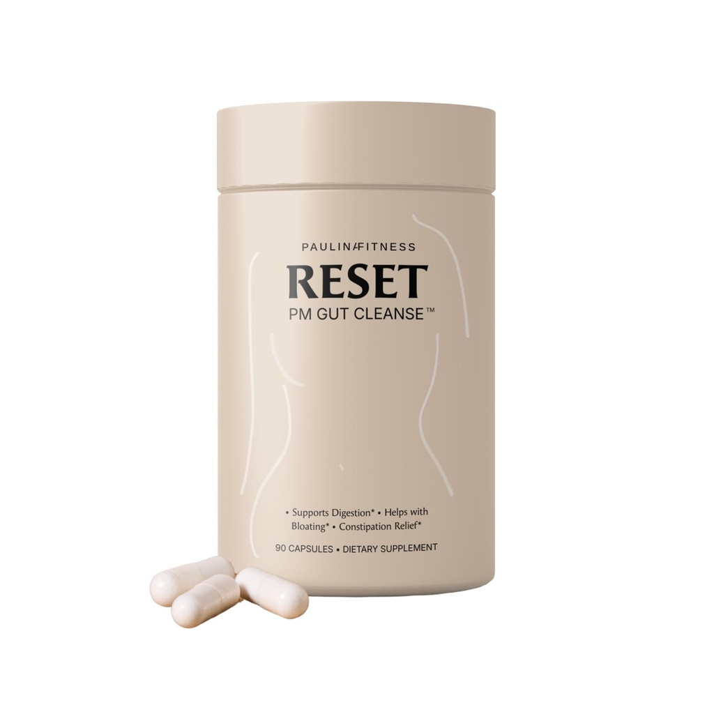 Paulina FITNESS Reset Overnight Seedetrakti abi, Bloating Relief, & Soolestiku Tervise Lisa | Looduslik Detox & Seedetrakti Puhastus, et toetada kaalujälgimist ja leevendada kõhukinnisust | 90 kapslit