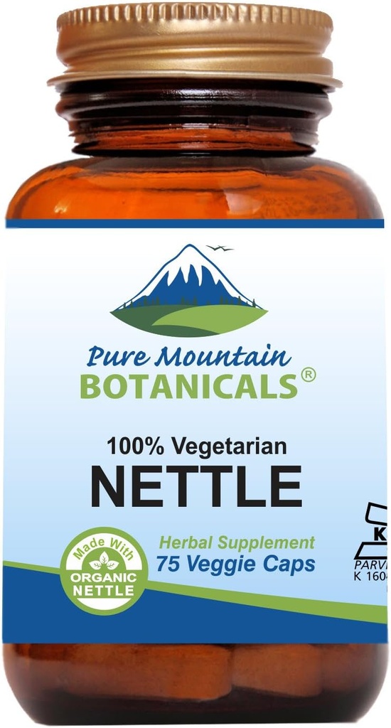 Pure Mountain Botanicals Stinginging Nettle Leaf Capsules - Kosher Vegan Kapslid 500mg Orgaaniline Stinging Nettles Leaf