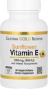 California Gold Nutrition Päevalille E-vitamiin segatud tokoferoolidega, 400 IU, 90 Veggie Softgels