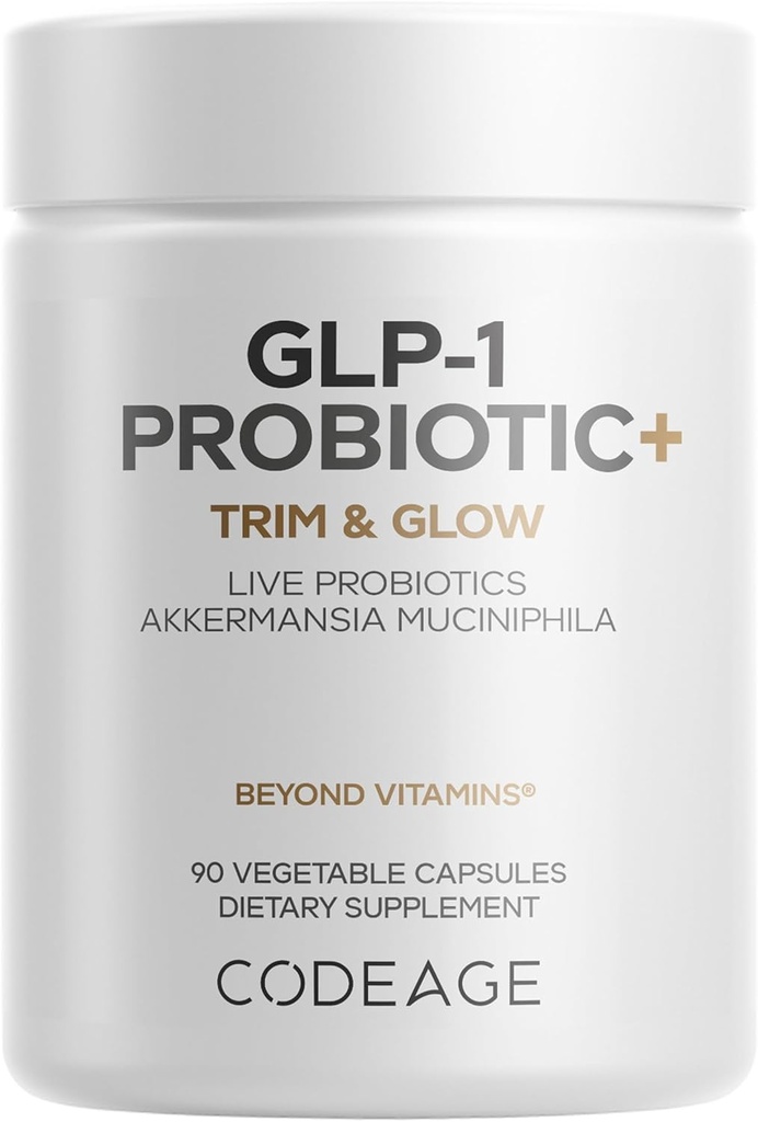 Kodeiin GLP-1 probiootikumid - elusad probiootikumid Akkermansia, Clostridium, Bifidobacterium, siguri inuliin probiootikumid, prebiootikumid ja postbiootikumid Täiendus - 500 miljonit AFU, 3-kuuline pakkumine - 90 kapslit