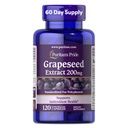 Puritan's Pride Grapeseed Extract 200mg, toidulisand antioksüdantide ja südame tervise toetamiseks, 2 kuu pakkumine, 120 kiirvabastuskapslit