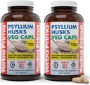 Yerba Prima Psyllium Husks Veg Caps, 400 Kapslid (625mg) (pakk 2) - Vegan, Non-GMO, Gluteenivaba, Colon Cleanser, Daily Fiber Supplement Soolestiku Tervis ja korrapärasus