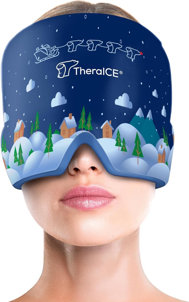 TheraICE Migreen Relief Cap, Cooling Gel Hat, rahustav peavalu Ice Pack Mask Tooted, näo külmpressi peamähis pinge ja stressi jaoks