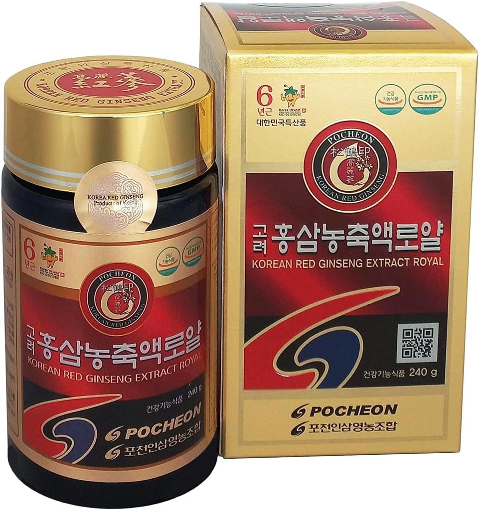 Pocheon 240g(8,5oz), 100% puhas korea 6Aastane juur Panax Red Ginseng Extract Royal, 70% Solid State, Saponin, Natural Immune Support