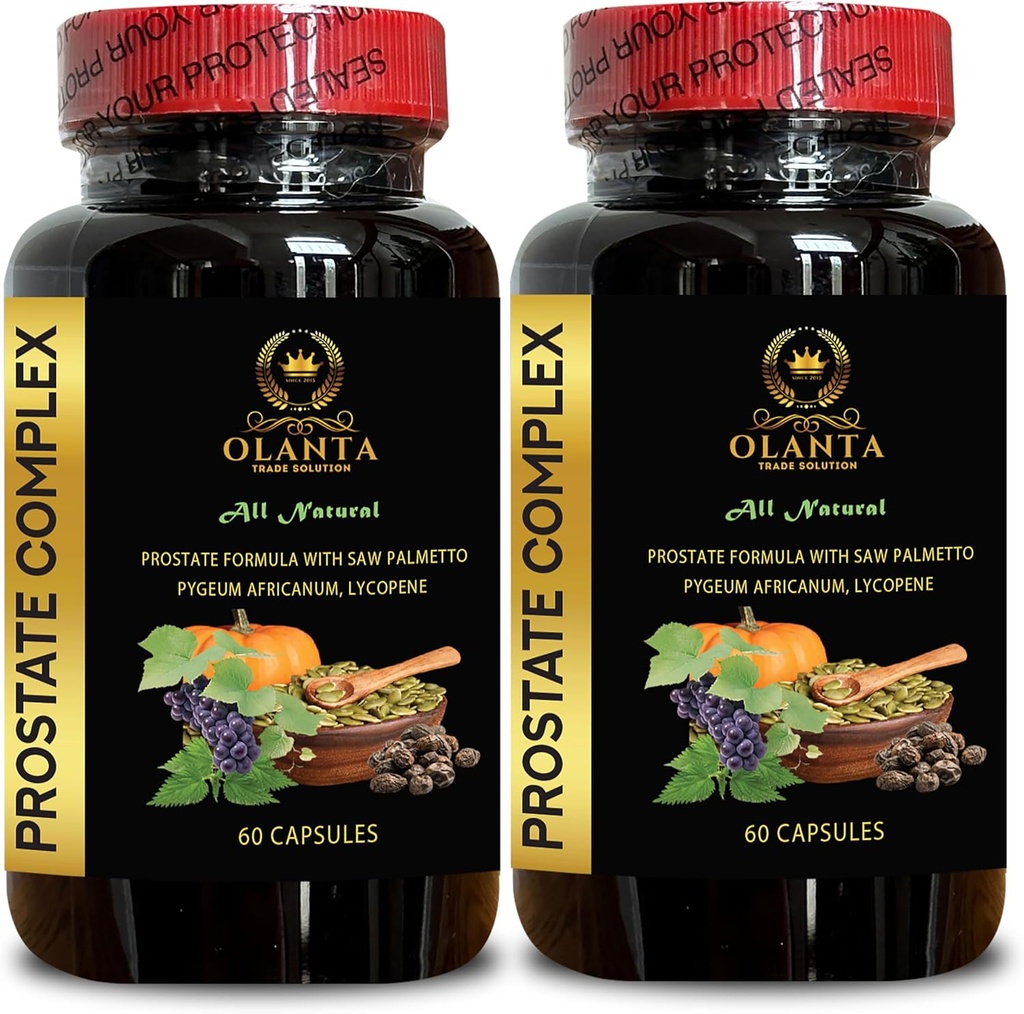 Üldine looduslik eesnäärme kompleks - Pygeum ja Saw Palmetto meestele eesnäärme tugi ja sage urineerimine, eesnäärme toidulisand, eesnäärme toitumisalane tugi - 2 pudelit