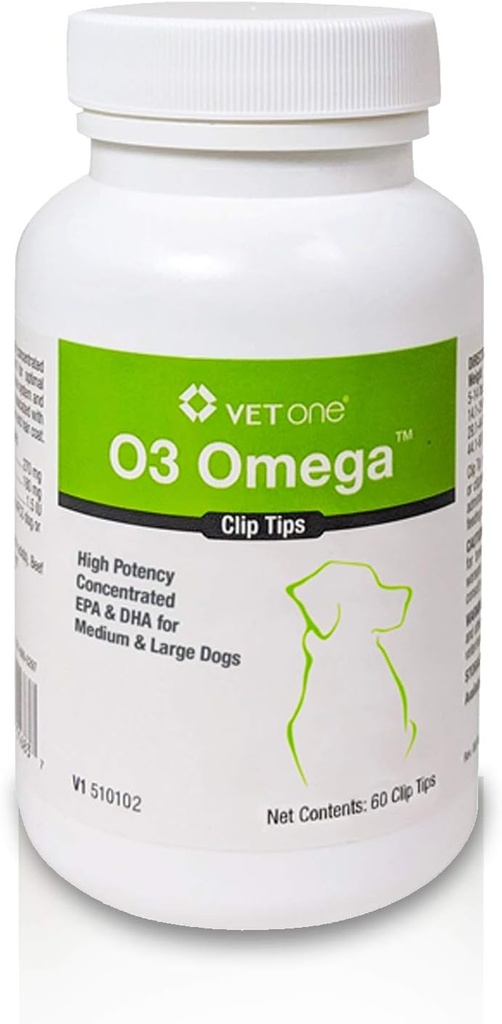 VetOne: O3 OmegaTM Clip näpunäited Toidulisand Omega 3 rasvhapetega - Keskmised ja suured koerad (60 Count Pudel)