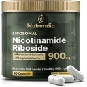 NAD + liposoomne nikotiinamiid ribosiid Resveratrooliga & Quercetin NAD + - Premium täiendus vananemisvastaseks, täiustatud energiaks, täiustatud fookuseks, rakutoeks - 80 kõrge puhtusega kapslit-900 mg