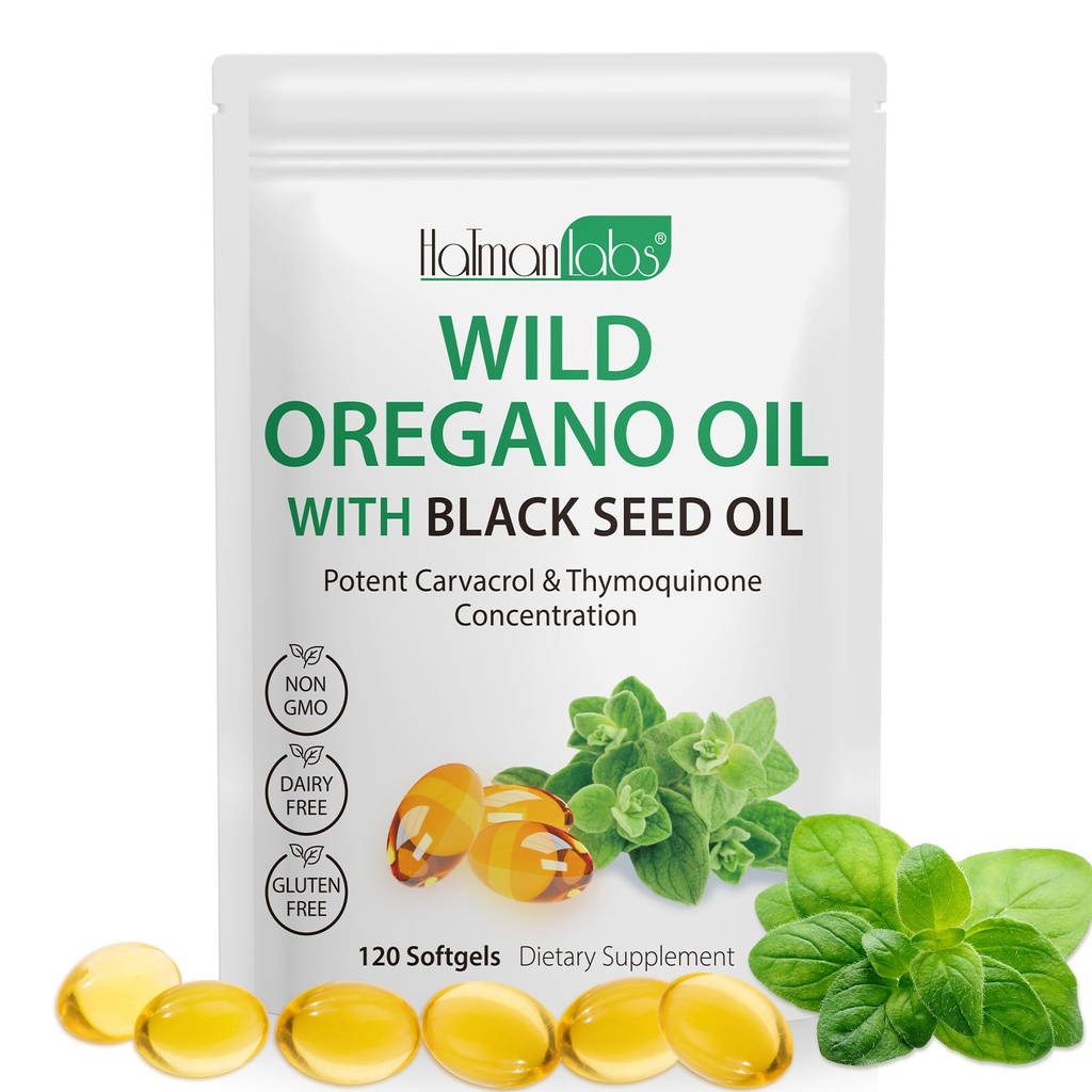 Oreganoõli mustseemneõliga, Orgaaniline Oreganoõli Softgels, Orgaaniline Oreganoõli Kapslid Orgaaniline, Mitte-GMO, Gluteenivaba 120