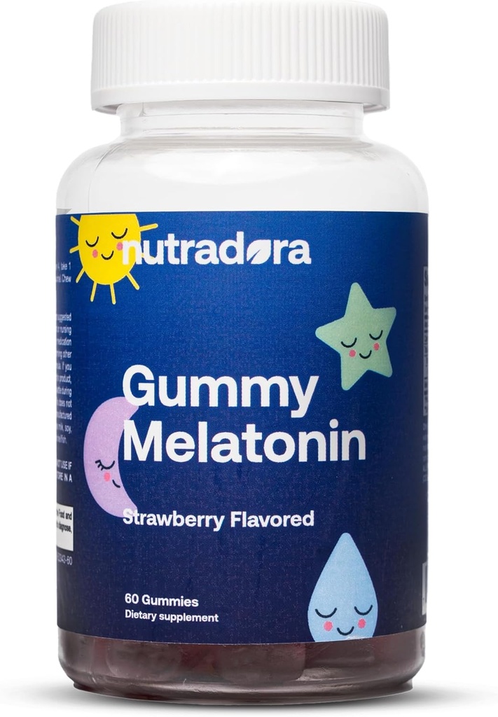 Melatoniin Lapsed Magamiskummid - Laste ja täiskasvanute unekummid aitavad reguleerida une, ärkveloleku tsüklit, lõõgastumist, une tipptaset, maasikamaitset, valmistatud USA-s, 60 Gummies