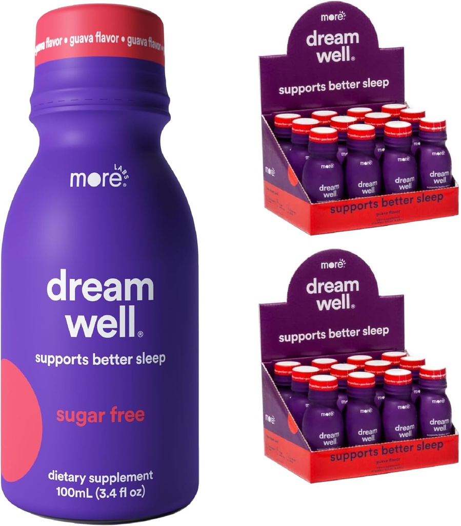 Rohkem Labs Dream Well, 5MG melatoniin Holistic Sleep Drink Solution, Non-Habit Forming 5HTP, Lemon Balm, Jujube Seed, Glycine (Pack of 24)