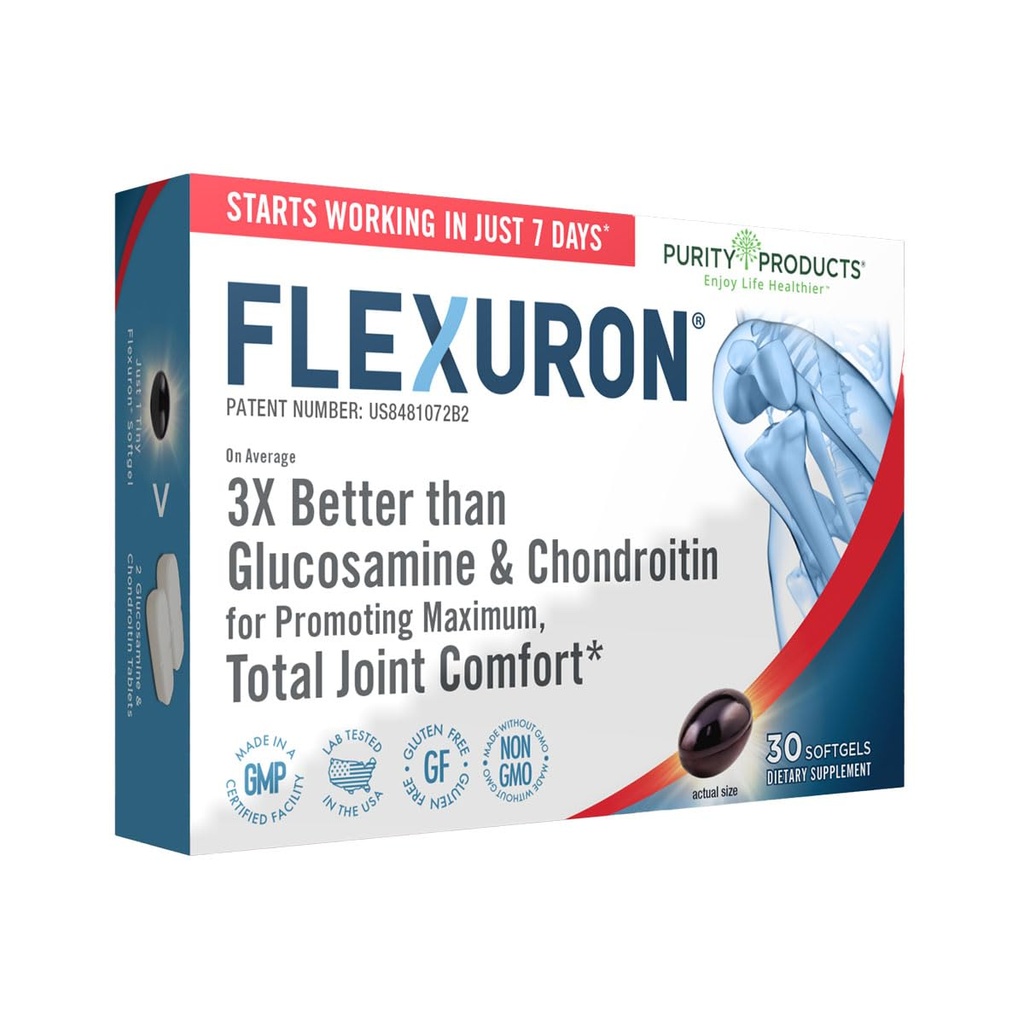 Puhastustooted Flexuron Joint Formula 3X parem kui Glükosamiin ja kondroitiin - hakkab tööle vaid 7 päeva - Krill õli, madal molekulmass Hüaluroonhape, Astaksantiin - 30 loend (1)