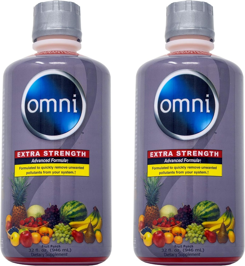 Wellgenix Omni Cleansing Drink, Extra Strength Body Detox, Herbal Cleanse Detox Vedel. Flush Your System, Fruit Punch Flavor, 32 Fl Oz, Premium Detox Support (2 Pack)