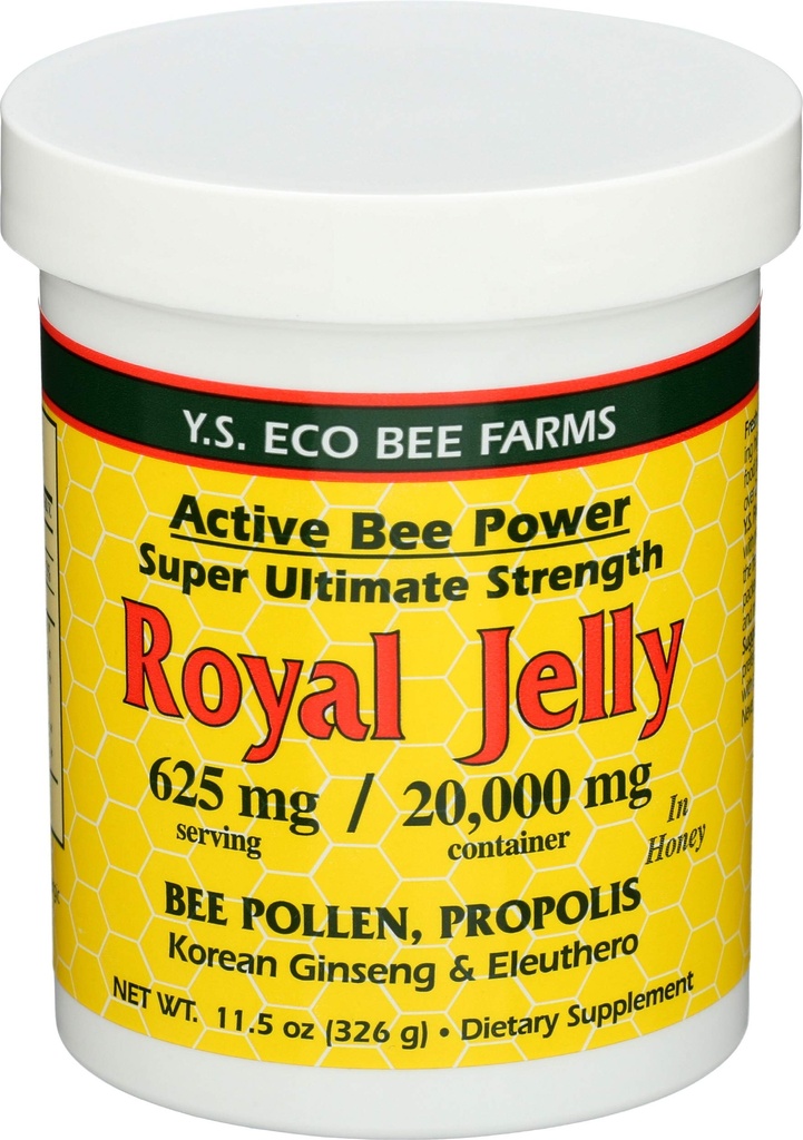 YS Royal Jelly / Honey Bee - Royal Jelly in Honey Ult Strength, 11,5 oz geel