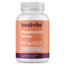 BESTVITE Fosfatidüülseriin 100 mg kapsli kohta (120 taimset kapslit) Sharp-PS® rohelisega - patenteeritud ja kliiniliselt testitud - Stearate Free - Sojavaba - Gluteenivaba - Vegan - Non GMO