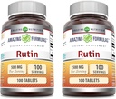 Amazing Formulas Rutin Supplement | 500 Mg | Tabletid | Non-GMO | Gluteenivaba | Valmistatud USAs (2 Pack | 100 Count)