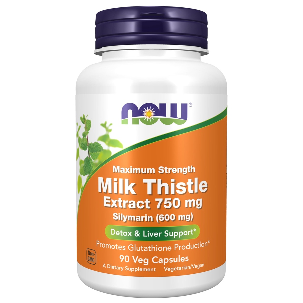 Nüüd toidud Piimaohakas Ekstrakt 750 mg Silymarin (600 mg), maksimaalne tugevus - 90 Veg kapslid