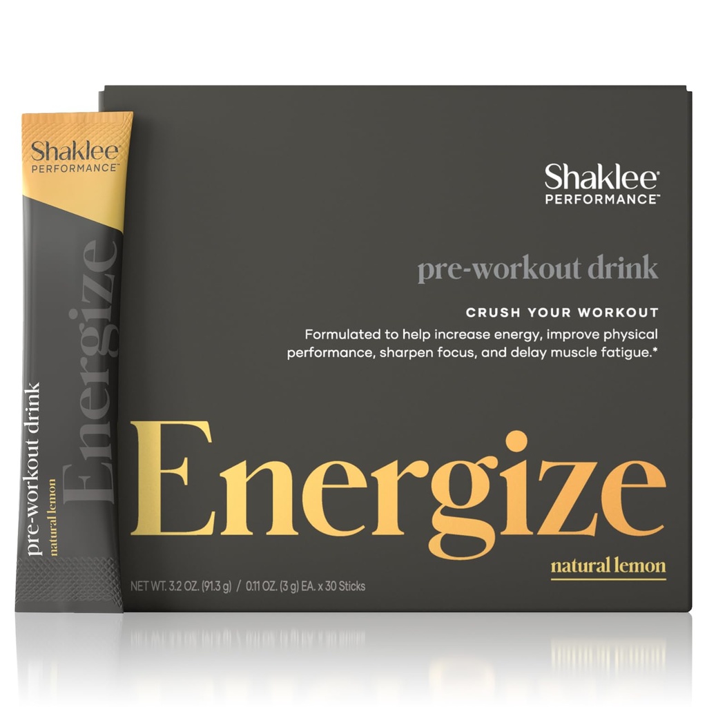 Shaklee - Performance Pre-Workout energiajook - Roheline tee ekstrakt Lemon Maitse - Energia Boost - Beeta-alaniin & L-teaniin - 100mg Kofeiin, 800mg Beeta-alaniin ja 100mg L-teaniin - 30 Servings