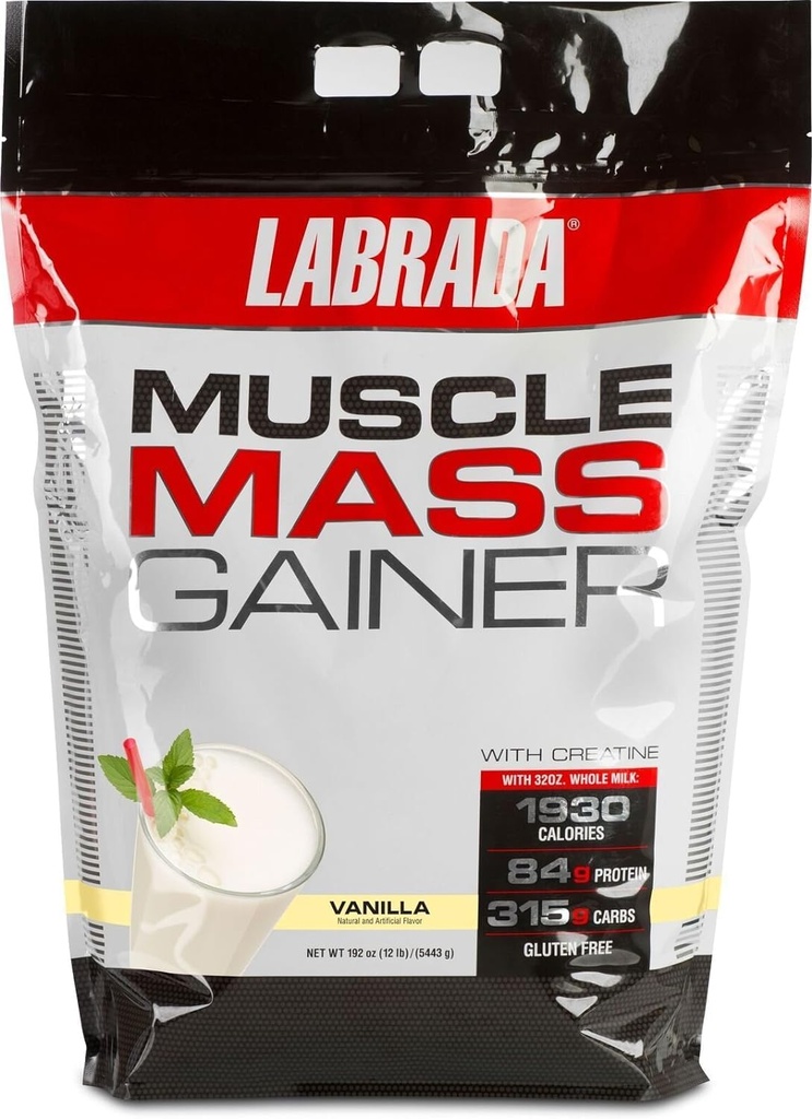 Labrada Nutrition Muscle Mass Gainer, Vanilla, 12 naela