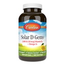 Carlson - Solar D Gems, Vitamiin D3 ja Omega-3 Supplement, 2000 IU (50 mcg) Vitamiin D3, 115 mg Omega-3s EPA ja DHA Supplement, Wild Caught, Jätkusuutlikult Allikas, Sidrun, 360 Softgels
