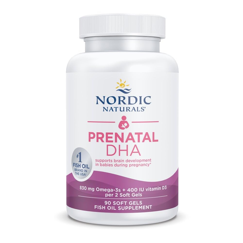 Nordic Naturals Prenatal DHA, Maitsestamata - 90 Soft Gels - 830 mg Omega-3 + 400 IU D3-vitamiini - toetab aju arengut imikutel raseduse ja imetamise ajal - Non-GMO - 45 Servings