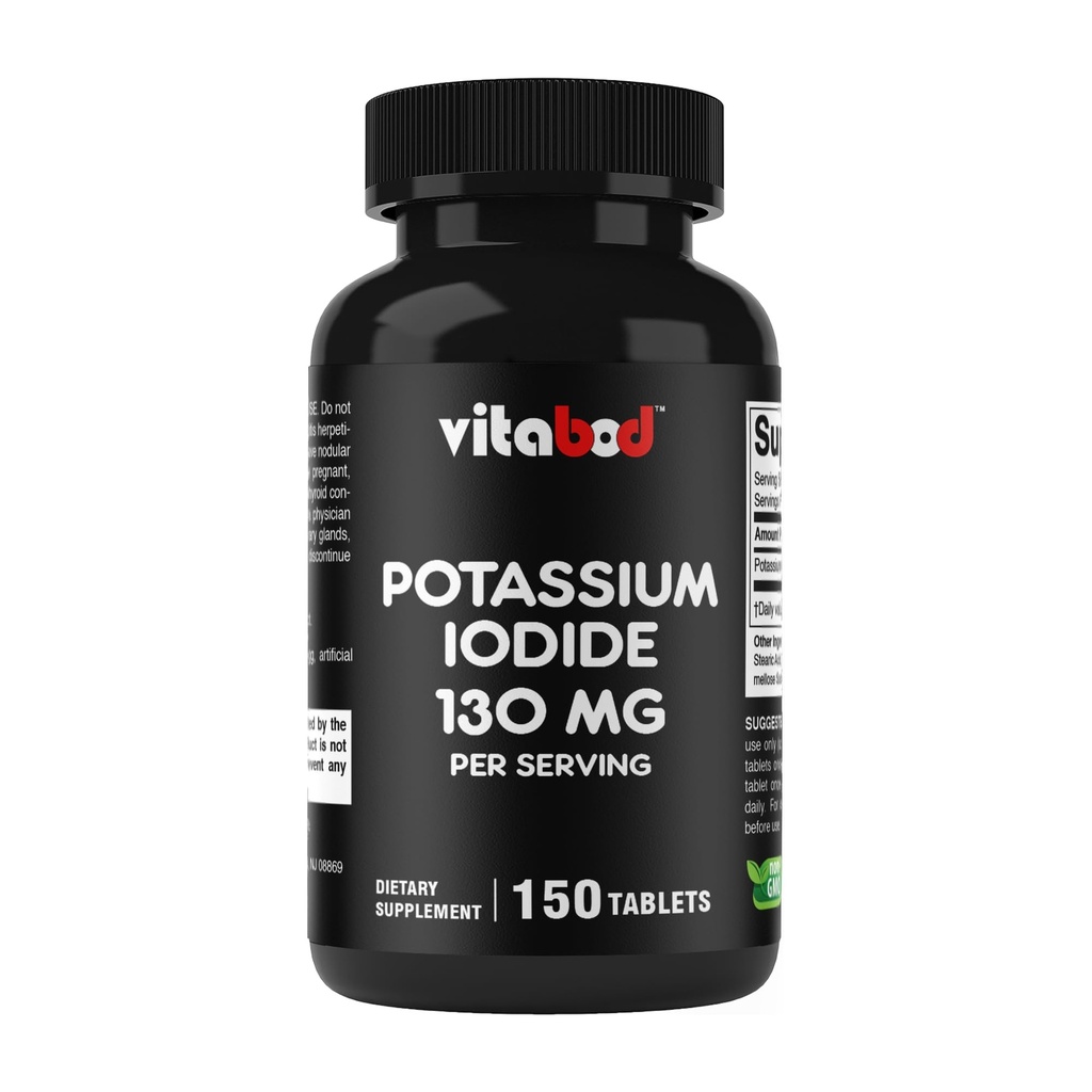 Kaaliumjodiidi toidulisand 130 mg ühe serveerimise kohta - 150 tabletti (1 pudel) - Exp 05/2030