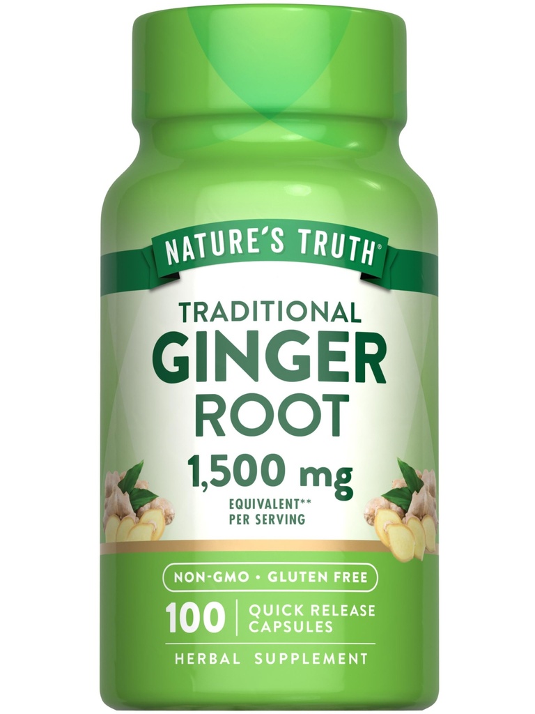 Nature's Truth Ingveri juurkapslid | 1500mg | 100 krahv | ingveri juure ekstraktist | Mitte-GMO ja gluteenivaba toidulisand