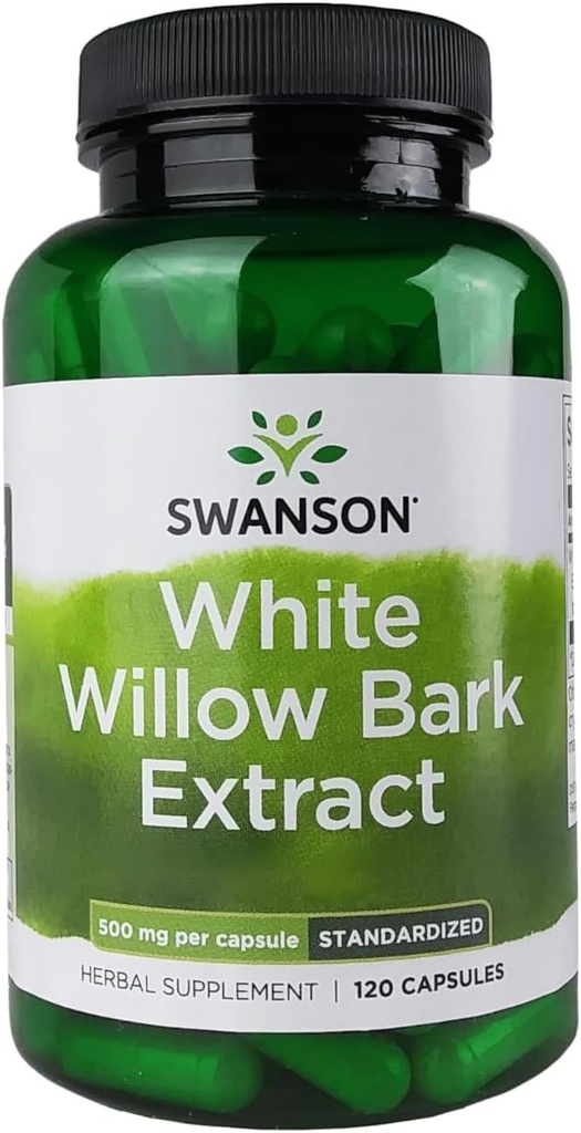 Swanson White Willow Bark ekstrakt - soodustab ühist toetust ja lihaste leevendust - standardiseeritud 15% salitsiin - looduslik täiendus ilma kõhuärrituseta - (120 kapslit, 500 mg iga)