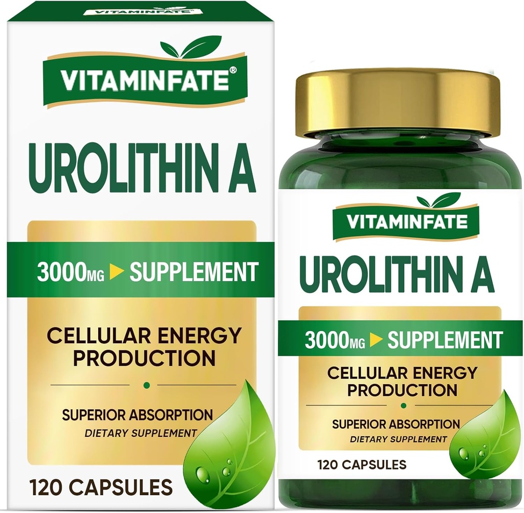 3000 MG urolitiini lisand - 120 kapslit toetab antioksüdante, täiustatud tervislikku vananemist, mitokondriaalset, rakkude parandamist meestele ja naistele