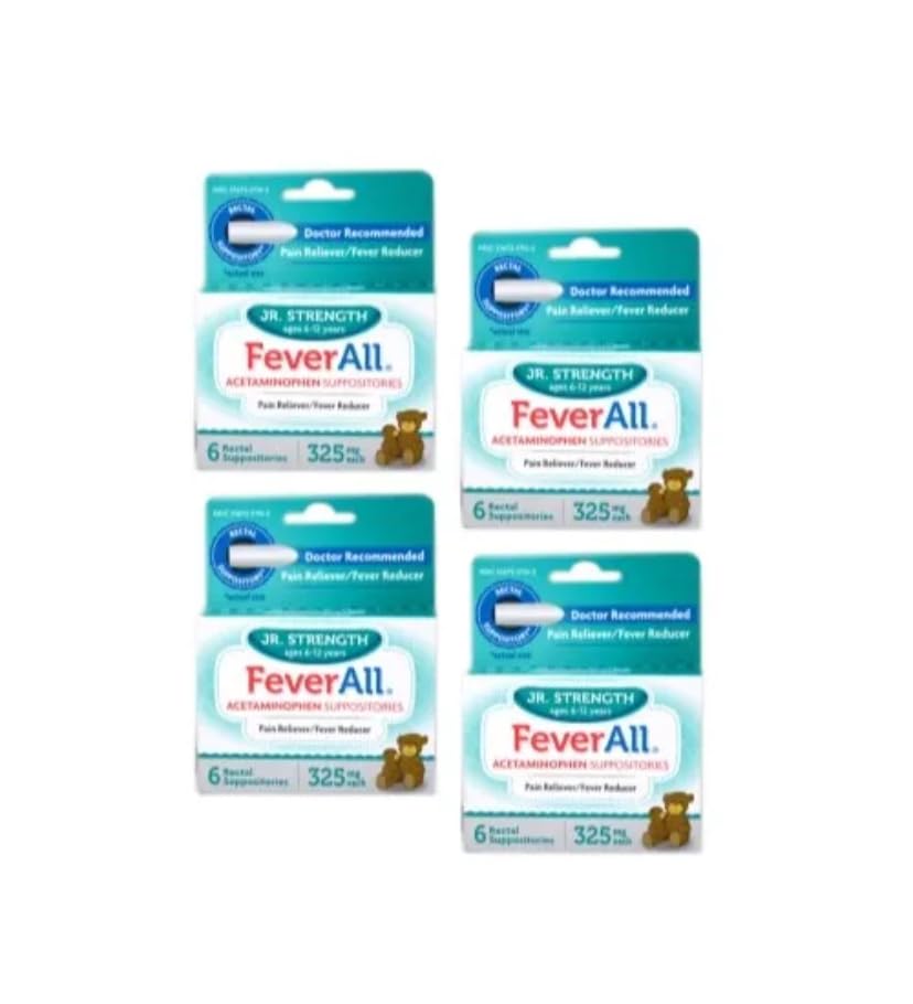 4 Pakend FEVERAL JR ACETAMINOPHEN 325MG Suposiit 6CT
