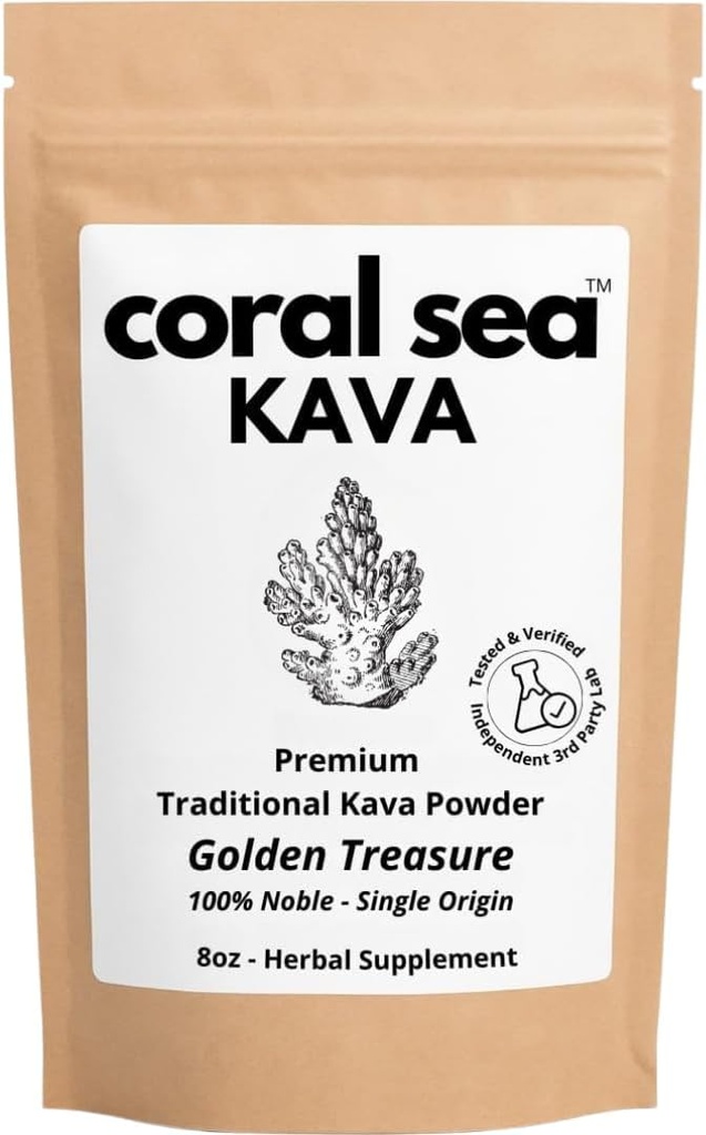 Kava Powder Noble Kava Juurjook Vanuatu Traditsiooniline Grinditee Rahustav Ülendav Tasakaalustatud Tugev Looduslik Mõru maitse Kuldne Aare 8oz