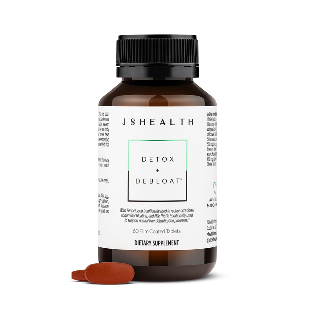 JSHealthi vitamiinid Detox ja Debloat Maksa tervise valem | Maksa detox pillid | Piimaohaka, kurkumi, apteegitill | Maksa puhastuslisandiga (60 tabletti)