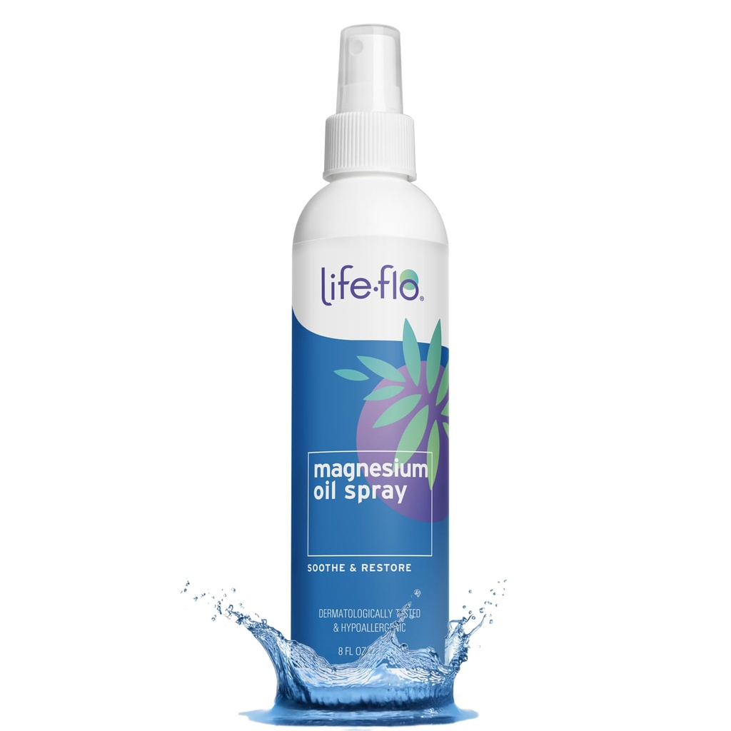 Life-Flo Pure Magnesium Oil jalgadele ja kehale - 100% puhas magneesiumi pihusti iidsest Zechsteini merepõhjast - magneesiumiõli pihusti jalgadele, lõõgastavatele ja noorendavatele lihastele ja liigestele - 8 oz