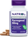 Natrol Pycnogenol kapslid, antioksüdant kaitse, täiendus kaitseb raku oksüdatsiooni ja vanusega seotud kahjustuste eest, Euroopa meremänni koore ekstrakt, toetab ringlust, 50 mg, 60 Count