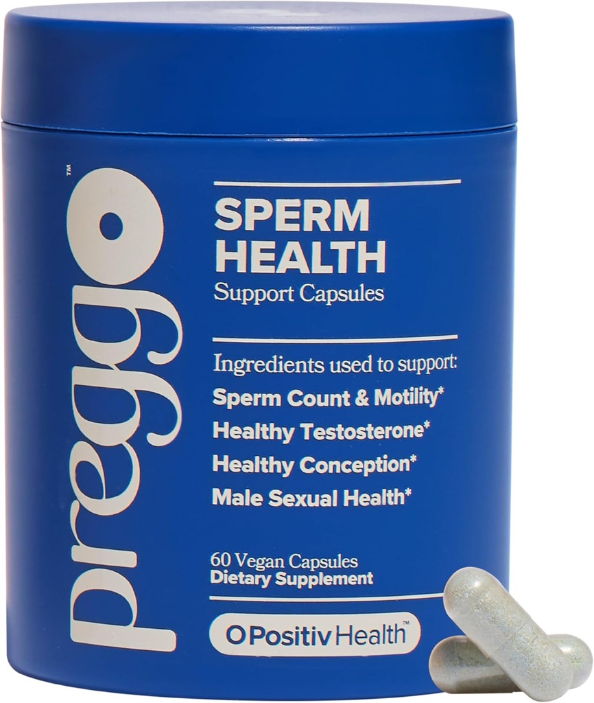 O Positiv Preggo Spermi tervisekapslid meestele - OBGYN-Formulated for Improved Sperm Count & Motility with Tongkat Ali, NAC, Alpha Lipoic Acid – Meessoole reproduktiivtervis, 60 Count (1. pakk)