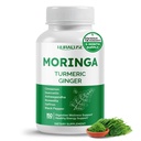 Moringa 12-in-1 täiendus kurkumi kaneeliga Quercetin Ashwagandha Ginger Boswellia Nettle Saffron Tart Kirsiküüslauk - valmistatud USA-s