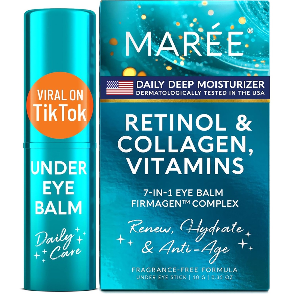 MAREE Under Eye Balm Stick koos retinool & Ceramide Complex - Näo niisutaja tumedad ringid ja kortsud - Under Eye Brightener Stick, Anti kortsude hüdrateerimine näonahahooldus