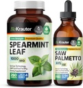 BIO KRAUTER Spearmint 250 kapslit & Saw Palmetto tinktuur 4 Fl. Oz .