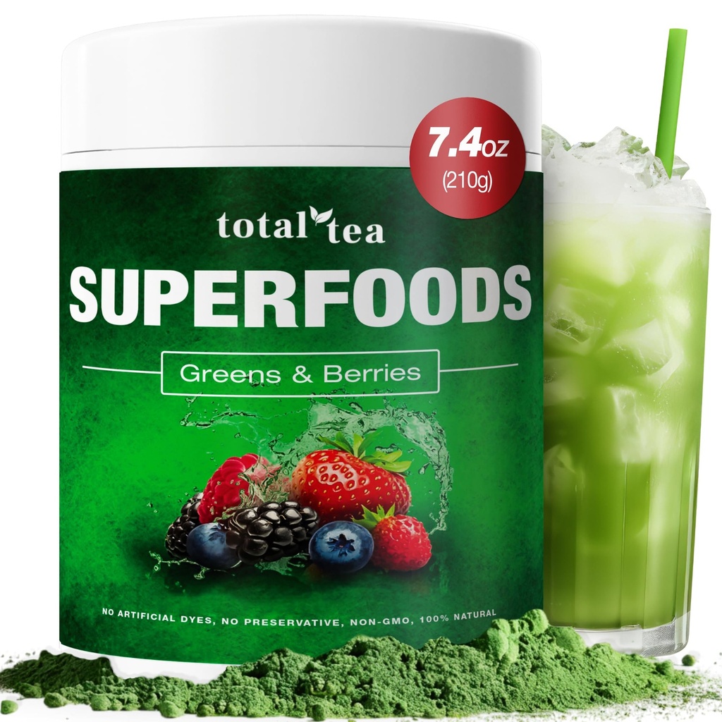Kogu tee roheline pulber energia ja seedetrakti tervise jaoks kurkumi, Amla pulbri ja C-vitamiiniga - 30 serveerimist