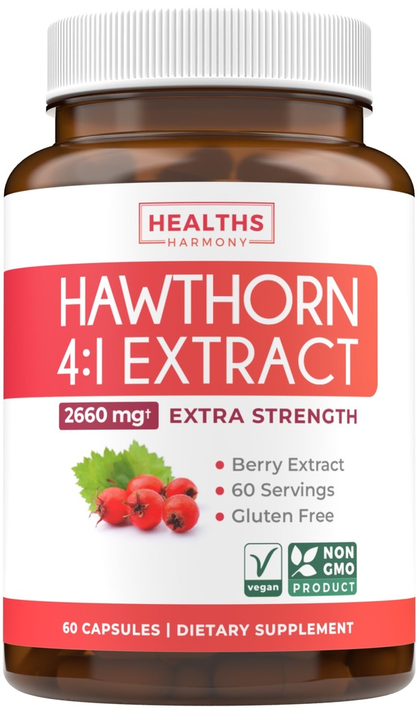 Super Potent Hawthorn Berry Extract kapslid - Hawthorn Berry Supplement valmistatud ekstra tugevus kontsentraat toetada südame ja seedetrakti tervist - Vegan Non-GMO & Gluteenivaba (2 kuu pakkumine)
