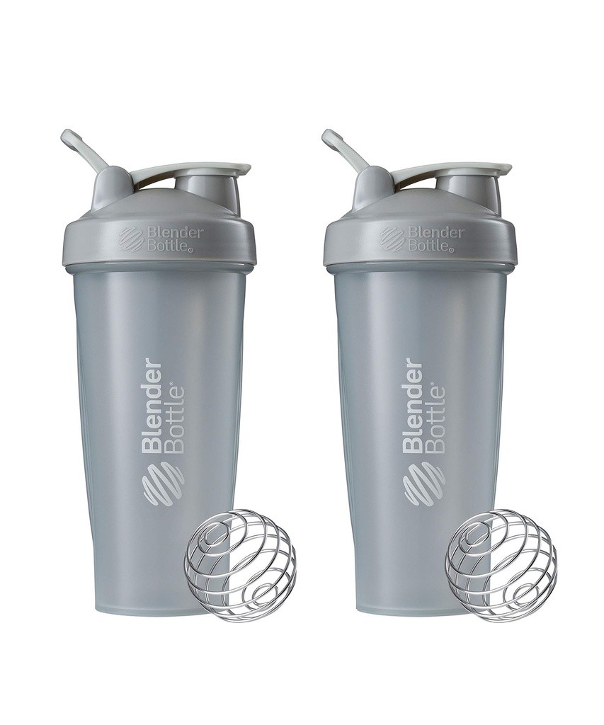 BlenderBottle Classic Shaker Bottle Perfect Protein Shakes ja Pre Workout, 28-Ounce (2 Pack), Pebble Grey