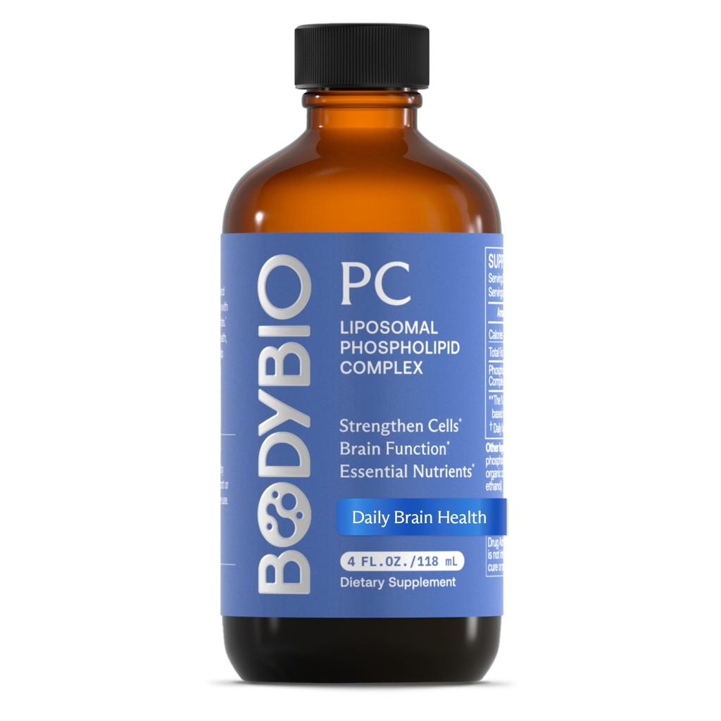 BodyBio PC - fosfatidüülkoliin aju terviseks, vaimseks selguseks, kognitiivseks funktsiooniks, rakkude parandamiseks ja tervislikuks vananemiseks, fosfolipiidide kompleksne lisand õrnale igapäevasele detoksile
