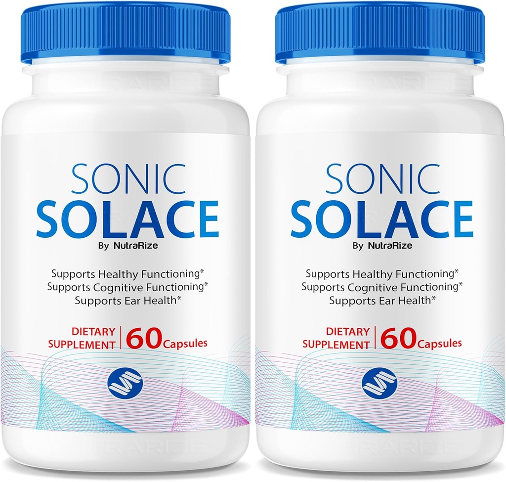 (2 Pack) Sonic Solace - täiustatud valem tervisliku kuulmise säilitamiseks, ametlik Sonic Solace kõrva tervise jaoks, kõik looduslikud toetused üldise heaolu jaoks, SonicSolace'i ülevaade (120 kapslit)