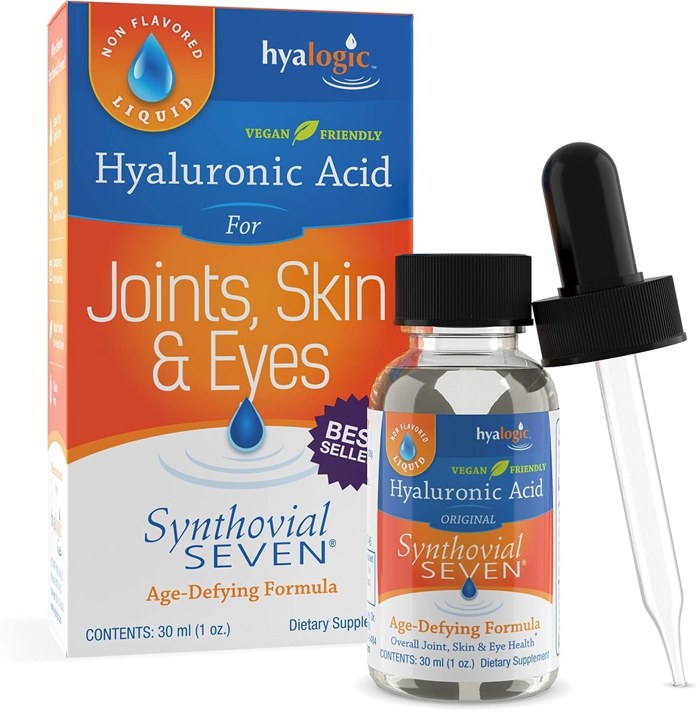 Hyalogic Synthovial Seven Hyaluronic Acid Vedelik - HA Joint Support - Vegan - 1 oz