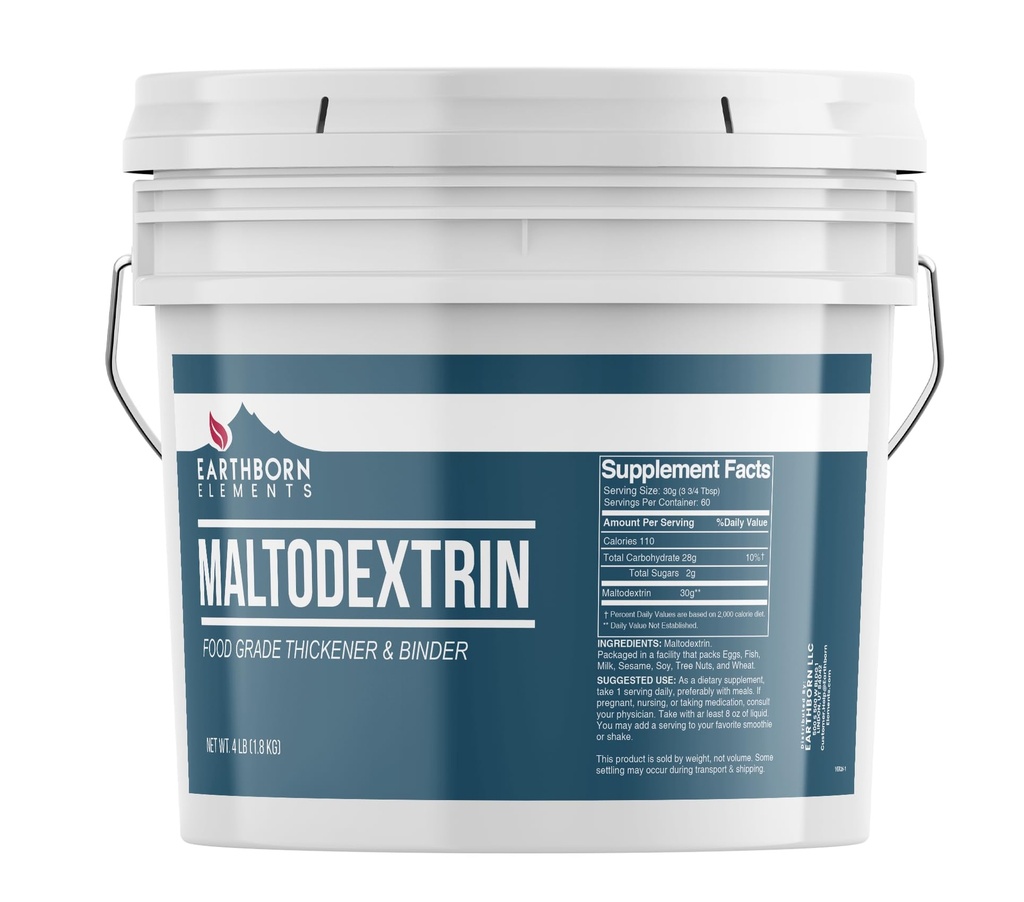 Maapealsed elemendid Maltodekstriin (1 Gallon) Vees lahustuv, komplekssed süsivesikud treeningu raputamiseks, kunstliku värvi või maitse puudumine