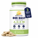 Meie Daily Vites ADK 10 kahekordse tugevusega (10 000 iu) vitamiinid A1, D3 & K2 (nagu MK7) - arsti formuleeritud luu ja immuunsüsteemi tugisammas - gluteenivaba, mitte-GMO - 90 taimekapslit