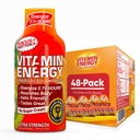 Vitamiinienergia fookus + ekstra tugevus Energia Shot Fruit Punch 48 Pack, 260mg looduslik kofeiin, B-vitamiinid, CoQ10, aminohapped, fookus, tootlikkus ja selgus, nullsuhkur, gluteenivaba, 1,93 fl oz