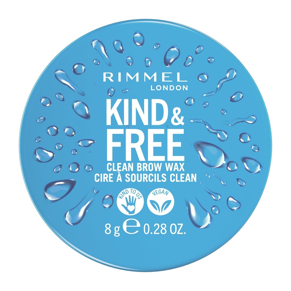 Rimmel London Kind & Free, Clear, Brow Wax, Lihtne rakendada, Long Lasting Hold, No Flaking, No Residue, Lifted Brows, 0,28oz