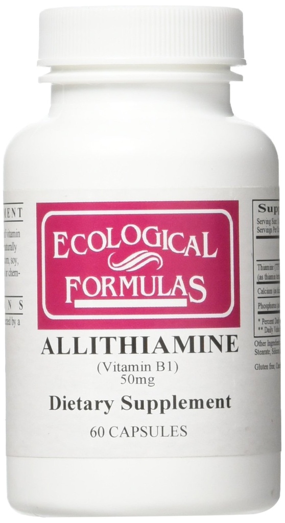 Ökoloogilised valemid Allitiamiin Vitamiin B1 50 Mg, valge, 60 Count