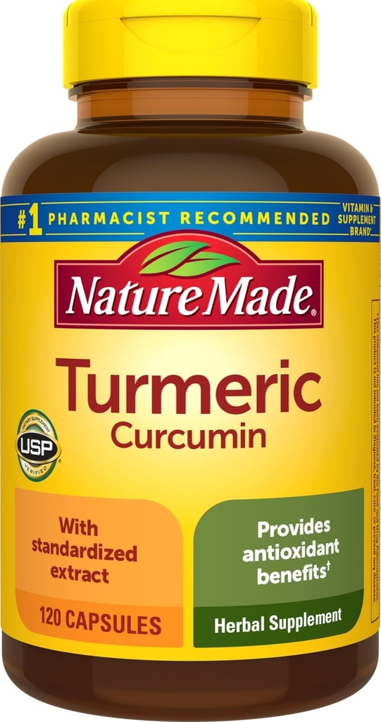 Nature Made Kurkumiini 500 mg, Taimne täiendus antioksüdantide toetuseks, 120 kapslit, 120 päeva pakkumine